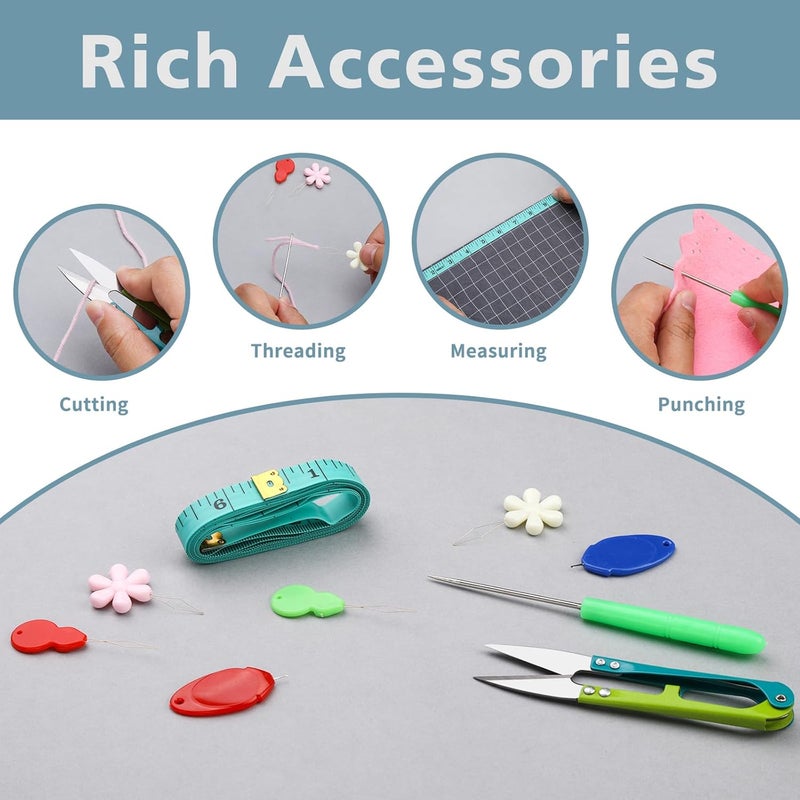ZMAAGG Seam Rippers for Sewing, Stitch Remover Tool, Needle Threaders, Tape Measure, Tailors Awl, Thread Snips (15PCS) - Image 5